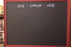 live laugh love chalk board